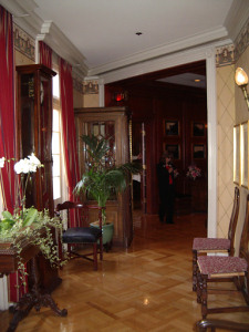 Lounge Alley looking back toward entrance. Phone booth is at center of photo.