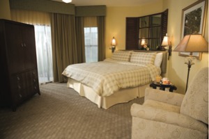 Master bedroom in a 2-bedroom villa