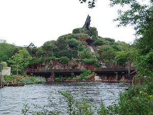 View of Splash Mountain across the water.