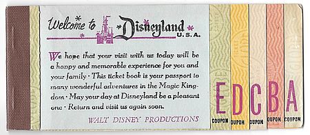 Vintage Disneyland Tickets