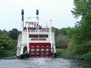 The Mark Twain heads down the "river."