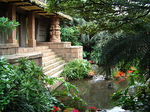 More beautiful landscaping as you leave the Tiki Room.