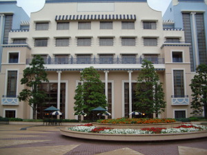 Courtyard behind Ambassador Hotel.