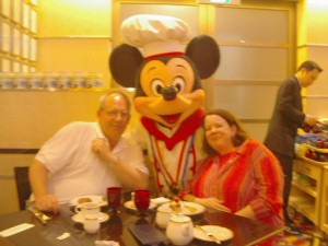 Chef Mickey visits our table.